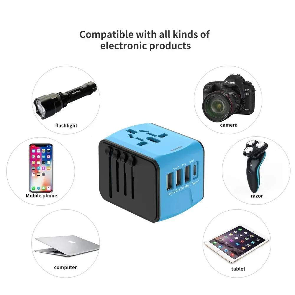 Melery Travel Adapter Universal Power Plug