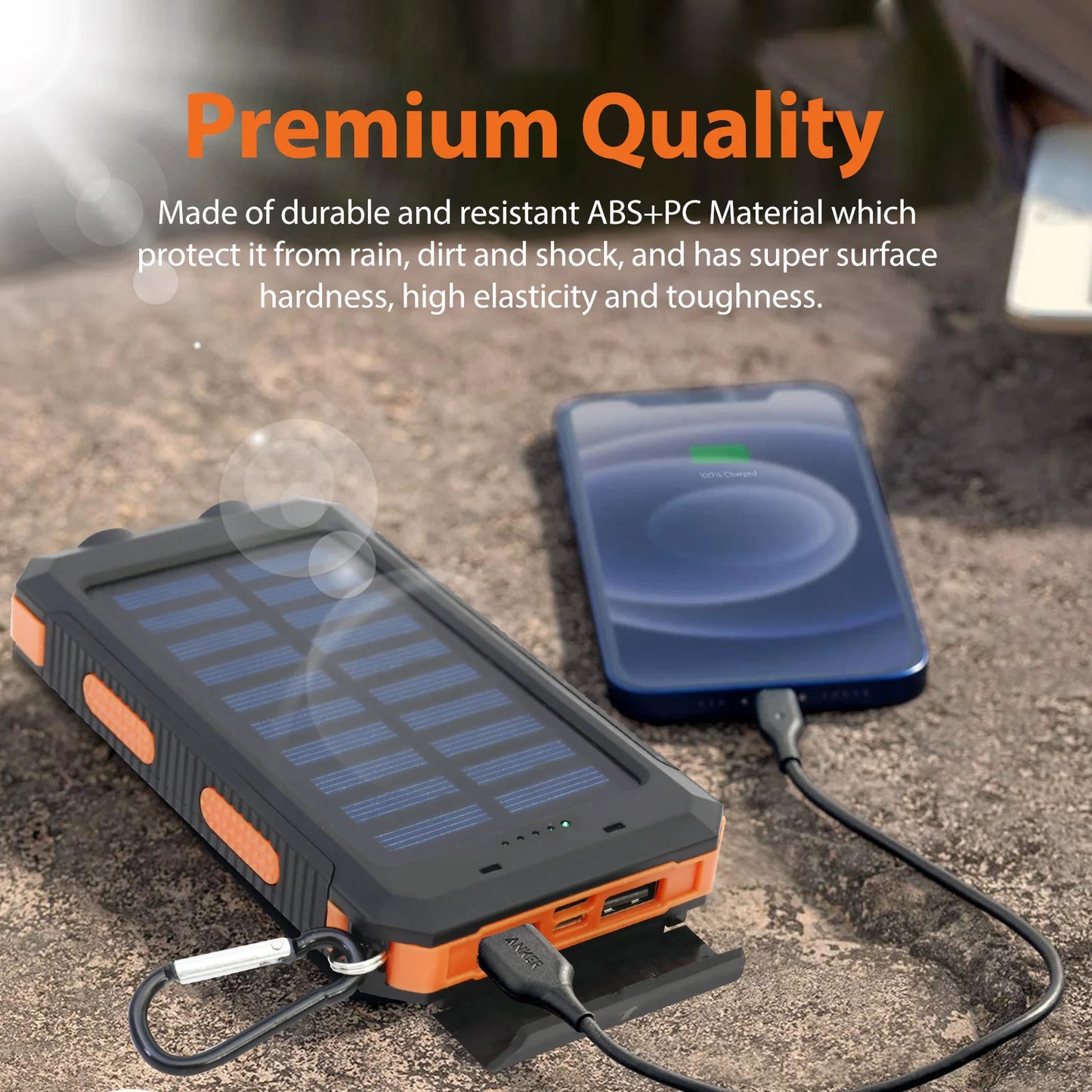 20000mAh Portable Solar Power Bank