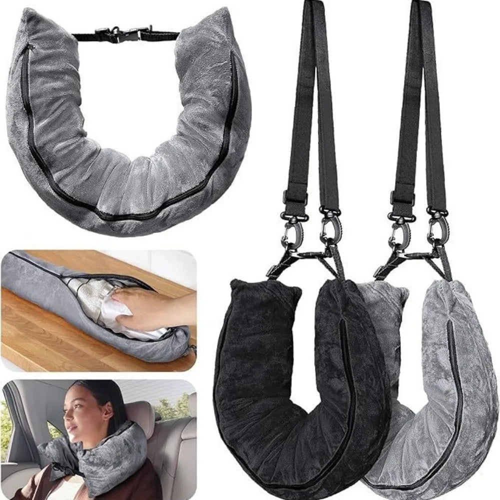 Multifunctional Fillable Travel Neck Pillow